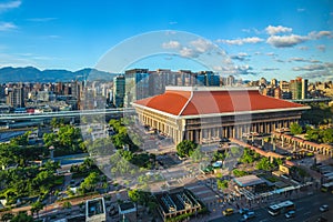 Aerial view of taipei main station, taiwan