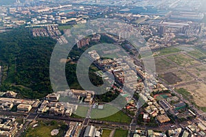 Aerial view of Taipei Taiwan on a cloudy day