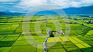 Aerial view of Taitung Beautiful countryside landscape