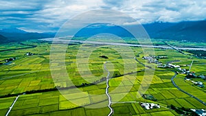Aerial view of Taitung Beautiful countryside landscape