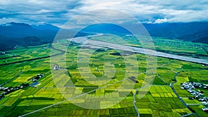 Aerial view of Taitung Beautiful countryside landscape