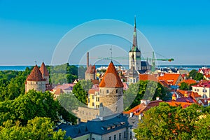 Aerial view of Tallian from Patkuli viewpoint, Estonia