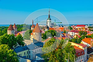 Aerial view of Tallian from Patkuli viewpoint, Estonia