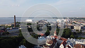 Aerial View of Tallinn, Estonia in day time