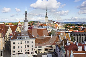 Aerial view of Tallinn old town, Estonia