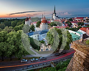 Aerial View of Tallinn Old Town from Toompea Hill