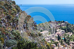 Aerial view on Taormina city