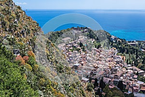Aerial view on Taormina city