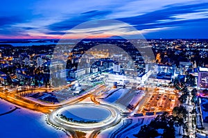 Aerial view of Tapiola neighborhood of Espoo, Finland