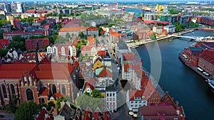 Aerial view of Targ Rybny in Gdansk
