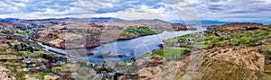 Aerial view of Teelin in County Donegal, Ireland