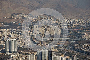 Aerial view of Tehran city, Iran