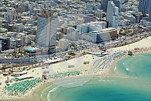 Aerial view of Tel-Aviv beach