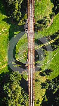 Aerial view on Telgartsky viaduct, Telgart