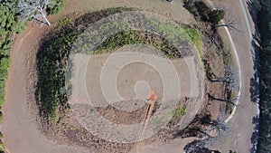 Aerial view of Temple Mound at Kolomoki Mounds Complex