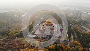 Aerial view of The Temple of Universal Happiness, Pule si,, Chengde, China