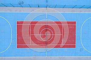 Aerial view of of a tennis and futsal court