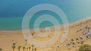 Aerial view of Teresitas beach, Canary island