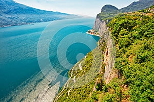 Aerial view from Terrazza del Brivido viewpoint upon Lake Garda photo
