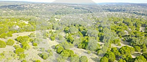 Aerial view Texas Ranch in summer time