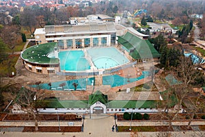 Aerial view about the thermal bath at Harkany.