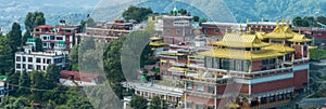 Aerial view of the Thrangu Tashi Yangtse Monastery or Namo Buddha Monastery. Nepal