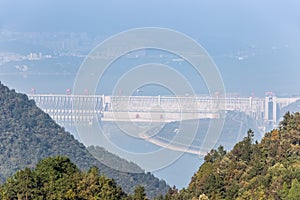 Aerial view of  the three gorges dam