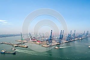 Aerial view of tianjin port