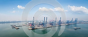 Aerial view of tianjin port photo