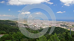 Aerial View From Tibidabo Mountain Over Barcelona, Catalonia, Spain