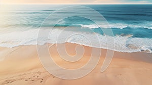 Aerial View Of Tidal Waves On Beach: Serene And Photorealistic