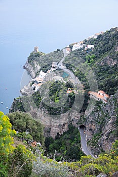 Aerial view to Amalfi coast