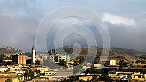 Aerial view to Asmara, capital of Eritrea