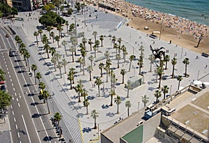 Aerial view to Barcelona place