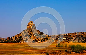 Aerial view to basotho holy mountain, symbol of Lesotho near Maseru, Lesotho