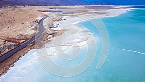 Aerial View to the Blue Salty Lake, Djibouti photo