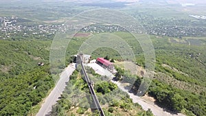 Aerial view to center of Sighnaghi town in Georgia`s region of Kakheti. Signagi