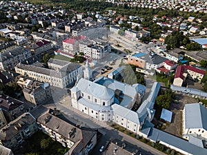 Aerial view to Church of Assumption of Blessed Virgin Mary