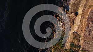 Aerial view to cliff and baltic sea in estonia