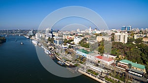 Aerial view to embankment of Rostov-on-Don. Russia