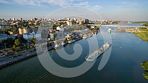 Aerial view to embankment of Rostov-on-Don. Russia