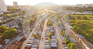 Aerial view to garage cooperative in Kharkov, Ukraine