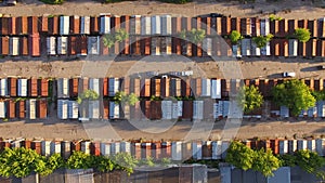 Aerial view to garage cooperative in Kharkov, Ukraine