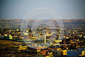 Aerial view to Hargeisa, biggest city of Somaliland, Somalia