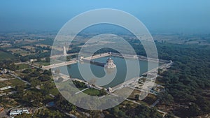 Aerial View to the Hiran Minar Mughal era complex in Sheikhupura, Pakistan photo