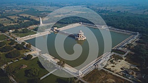 Aerial View to the Hiran Minar Mughal era complex in Sheikhupura, Pakistan photo