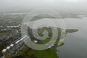 Aerial view to Iceland seacoast