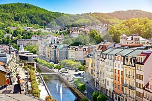 Aerial view to karlovy vary city czech republic