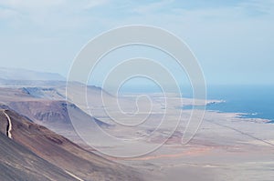 Aerial view to the mountains of the desert