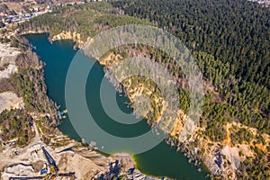 Aerial view to the open mine